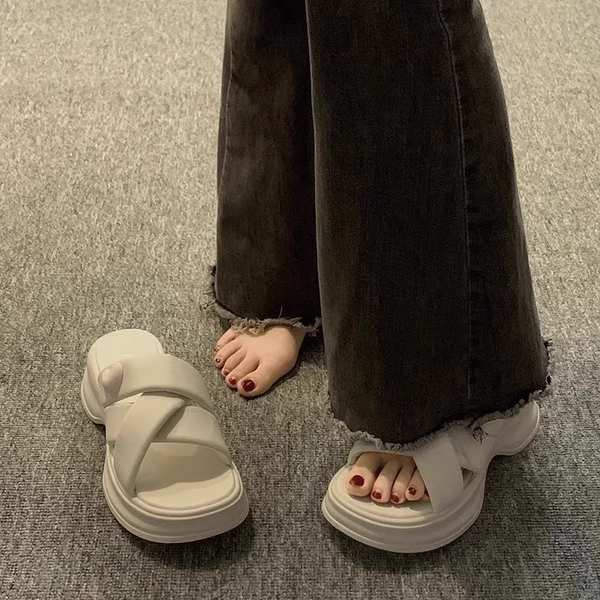 Sandal đế dày dép lê đế dày thời trang dép lê thường ngày