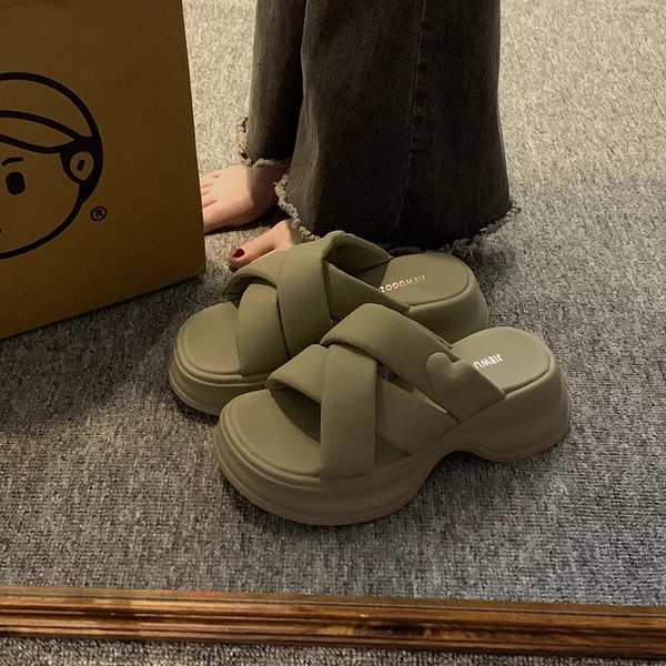 Sandal đế dày dép lê đế dày thời trang dép lê thường ngày