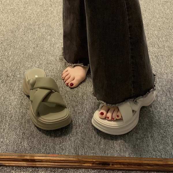 Sandal đế dày dép lê đế dày thời trang dép lê thường ngày