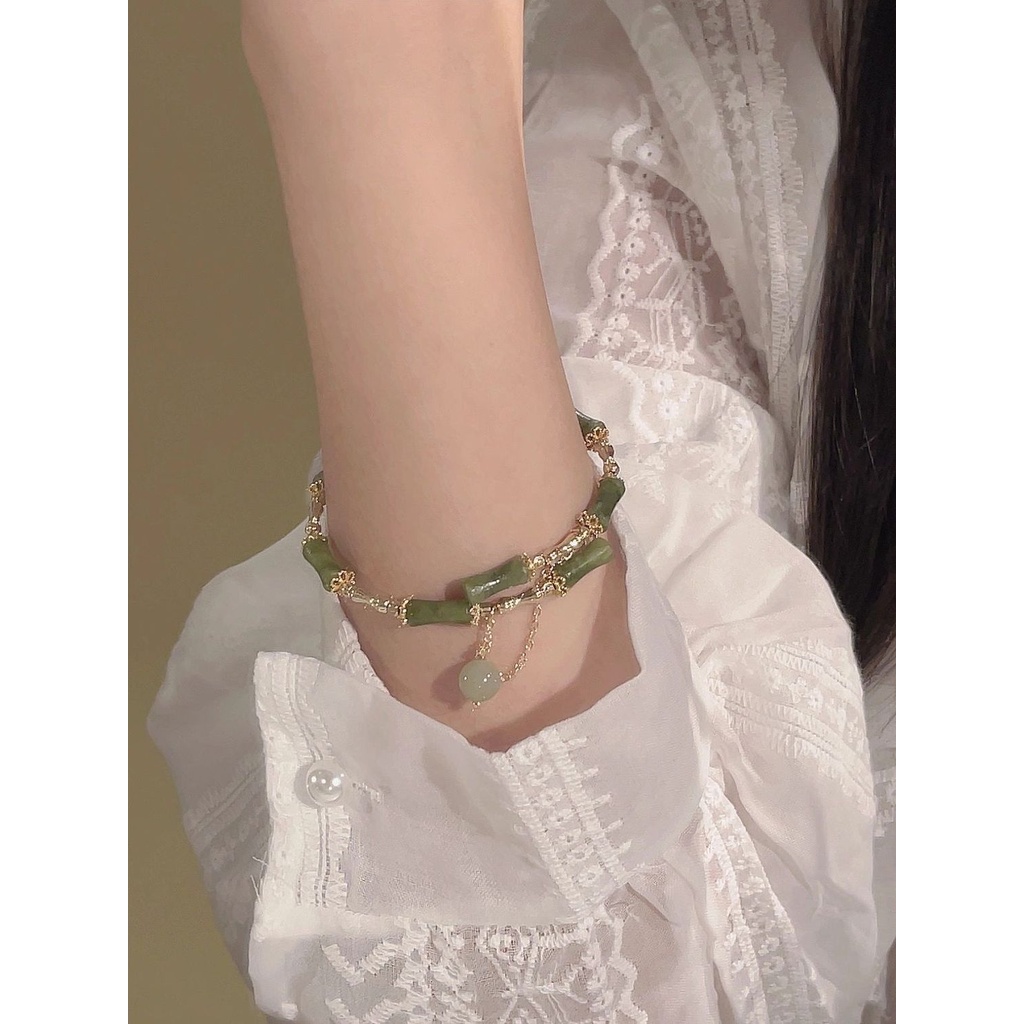 Vòng Tay Xếp Chồng Lên Nhau Họa Tiết Lá Phong Cách Dân Tộc Cho Nữ 2023