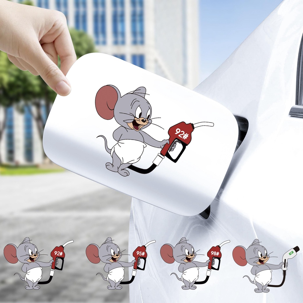 Miếng Dán Trang Trí Nắp Bình Xăng Xe Hơi Họa Tiết Hoạt Hình Dễ Thương 929598 Phụ Kiện Sạc Dầu Làm Mờ Số Điện Tử Tiện Dụng