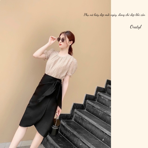 Chân Váy Công Sở Chữ A kiểu Thắt Nơ M13 phong cách