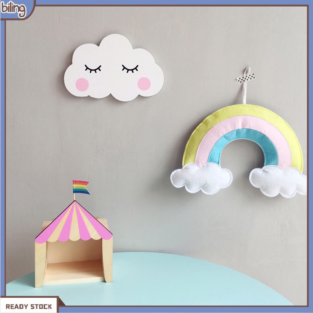 Miếng dán tường trang trí bằng gỗ hình đám mây/ mặt trăng đáng yêu