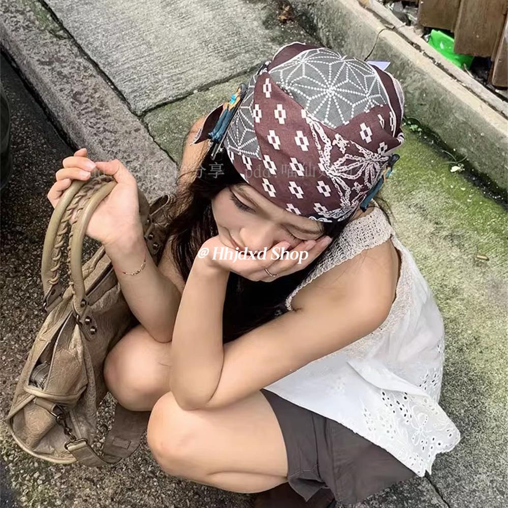 Khăn Choàng Cổ Hình Vuông Cỡ Lớn Phong Cách Retro Hàn Quốc Dễ Phối Đồ Thời Trang