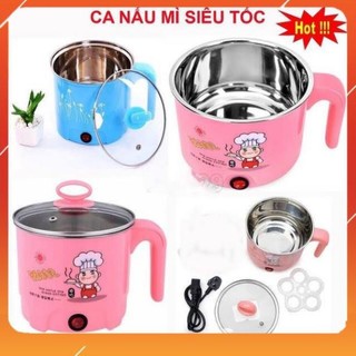 Nồi lẩu điện mini cao cấp đa năng 2 nấc, nồi nấu lẩu mini cầm tay, ca mỳ điện