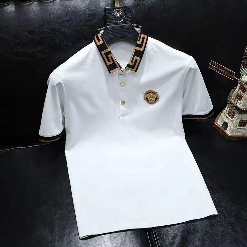 Versace Áo polo Ngắn Tay Dáng Ôm In Họa Tiết Đầu Lâu Thời Trang Mùa Hè 2023 Cho Nam