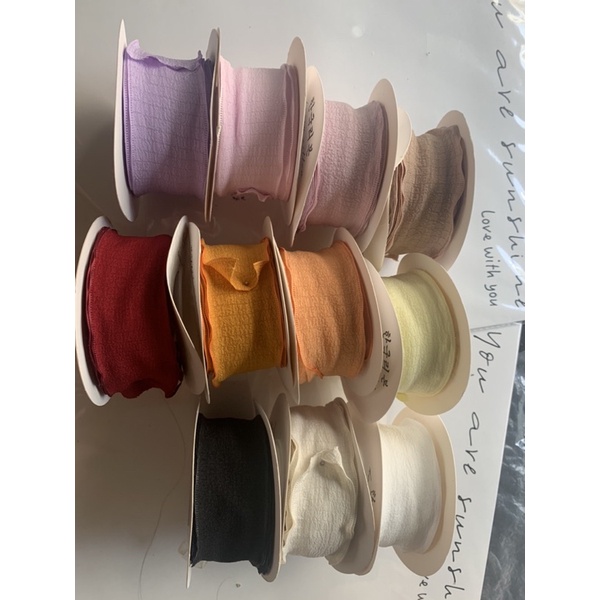 Ruy băng vải viền bô rê bản to 4cm - phụ kiện handmade, gói hoa quà tặng