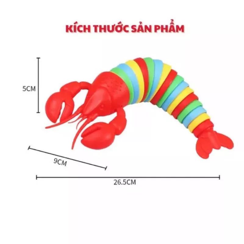🏰 HCM 🏰 Đồ chơi giảm căng thẳng, giảm stress hình con tôm, con sâu vui nhộn cầm tay có phát sáng nhiều màu sắc