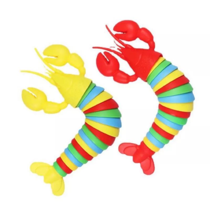 🏰 HCM 🏰 Đồ chơi giảm căng thẳng, giảm stress hình con tôm, con sâu vui nhộn cầm tay có phát sáng nhiều màu sắc