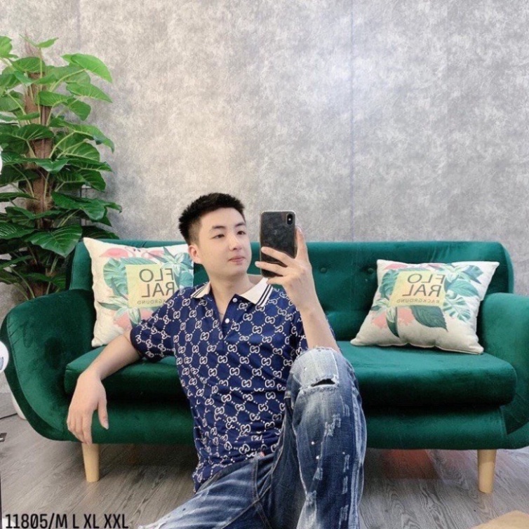 Áo Polo Vải Cá Sấu , Polo GUCC*I