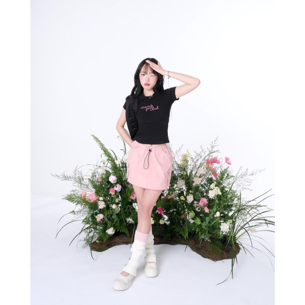 Áo thun baby tee form ôm Y2K MONÁ - PONYM, áo baby tee thun gân mona GONZ.BRAND