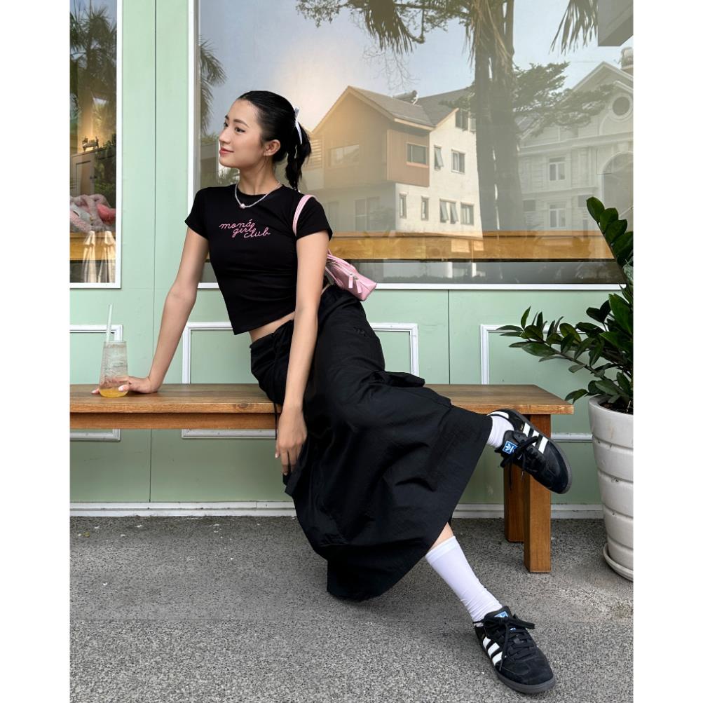 Áo thun baby tee form ôm Y2K MONÁ - PONYM, áo baby tee thun gân mona GONZ.BRAND