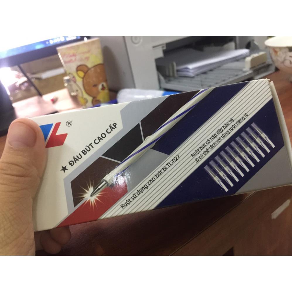 Ruột bút bi thiên long xanh , đen vỉ 10 ngòi 0,5mm 027 - Vỉ ruột bút bi thiên long cao cấp - HBB STORE