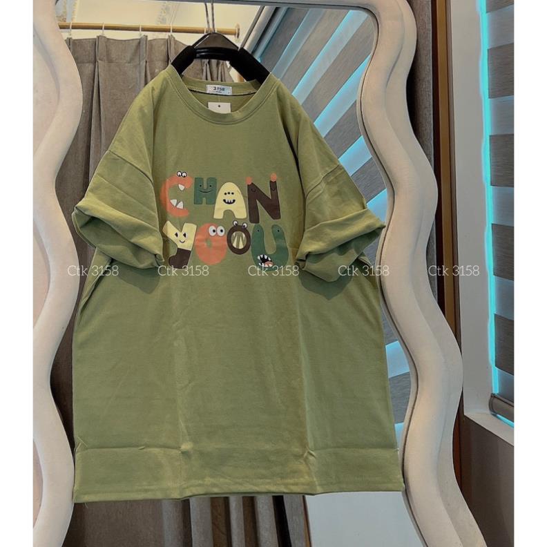 Áo Thun 3158 Cotton Khô Form Rộng Nam Nữ Unisex In Chữ CHANYOOU