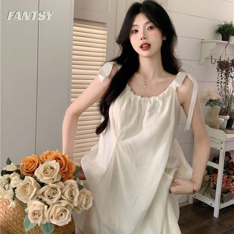 Đầm Voan Hai Dây Dáng Dài Phong Cách Thời Trang Mùa Hè Hàng Mới Dành Cho Nữ