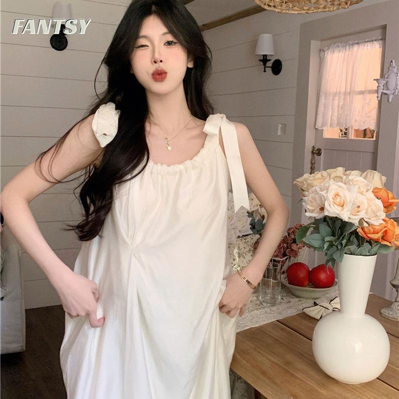 Đầm Voan Hai Dây Dáng Dài Phong Cách Thời Trang Mùa Hè Hàng Mới Dành Cho Nữ