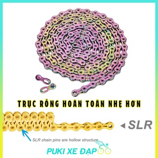 Xích xe đạp zitto rain bow 7 màu trục rỗng slr - sên xe đạp nhẹ và tối ưu tốc độ - đẹp do puki xe đạp cung cấp
