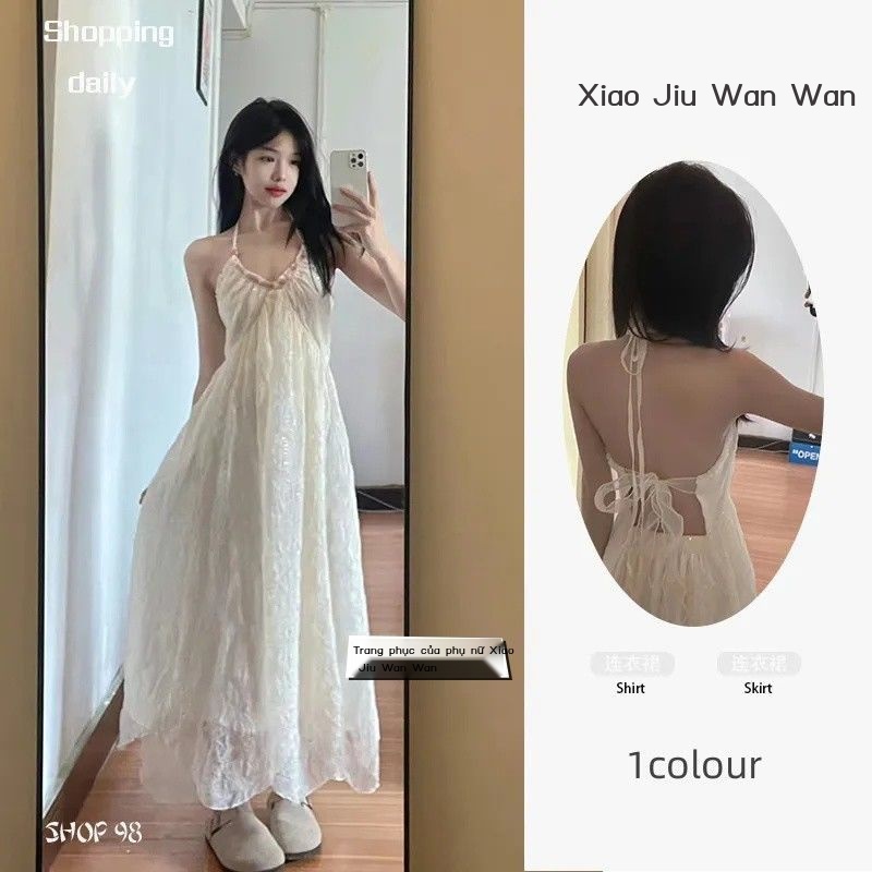Đầm Hai Dây Đi Biển Mùa Hè Phong Cách Thời Trang Pháp Kiểu Dáng Mới Lạ Dành Cho Nữ