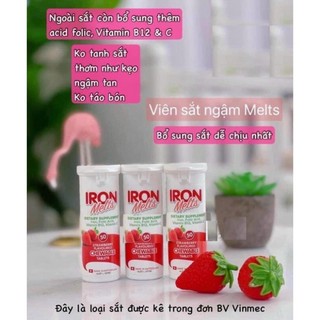 Viên sắt ngậm Iron Melts vị dâu 50 viên của Úc Chính hãng