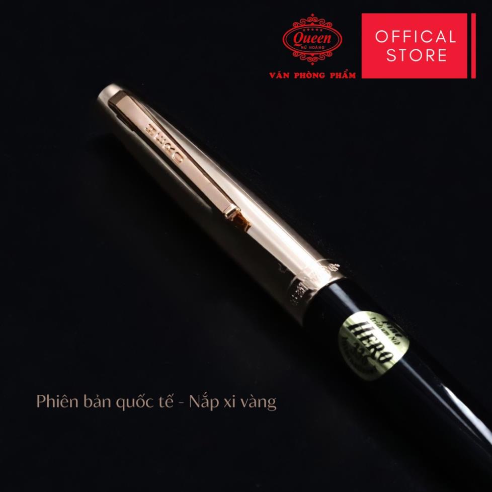 Bút máy Hero 336 chính hãng - Phiên bản quốc tế - Màu Đen/Đỏ/Xanh Lá - 1 Cây - Bút máy Queen