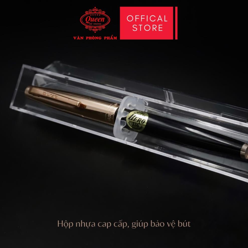 Bút máy Hero 336 chính hãng - Phiên bản quốc tế - Màu Đen/Đỏ/Xanh Lá - 1 Cây - Bút máy Queen