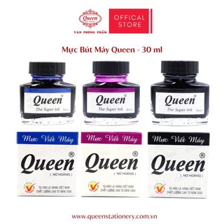 Mực bút máy queen - chính hãng - xanh - đen - tím - 30ml - queen