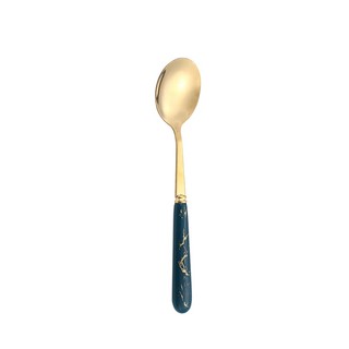 Thìa cán sứ mạ vàng set 6 chiếc cao cấp