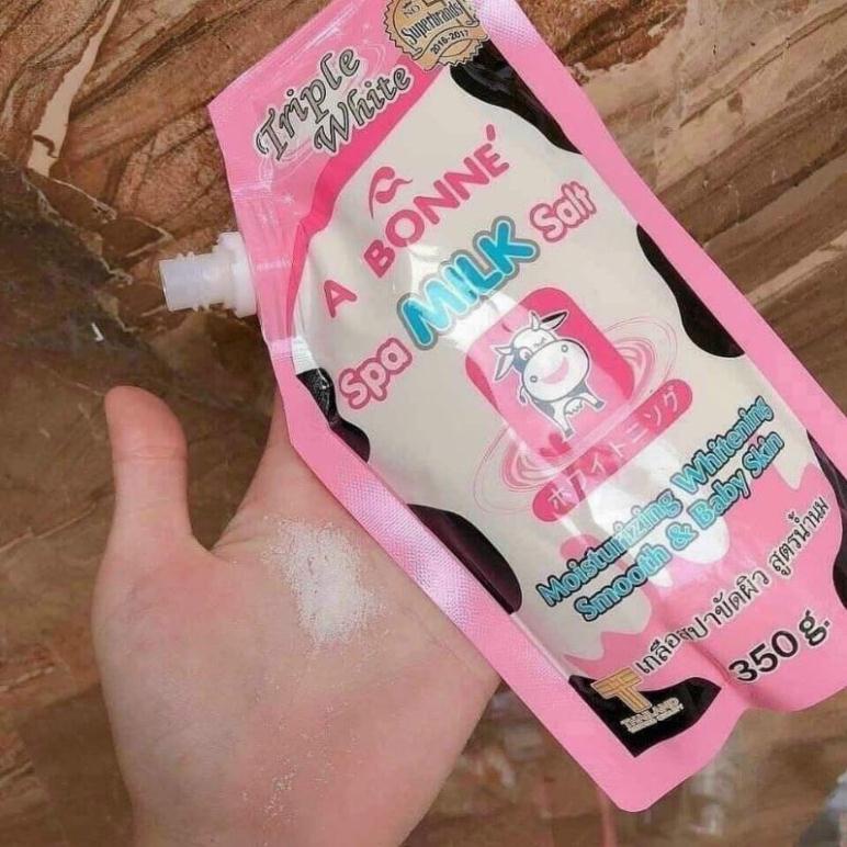 Muối tắm sửa bò SPA Milk, Tẩy da chêt muối bòThai Lan 350g, Tẩy tế bào chêt body và mặt muối bò.