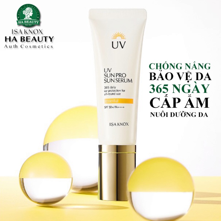 Kem chống nắng Hữu cơ dưỡng bảo vệ da mỗi ngày ISA KNOX UV Sun Pro 365 Essential Sun Serum SPF50+/PA++++ 40ml Hàn Quốc