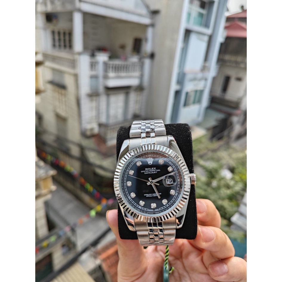 Đồng hồ thời trang nam Rolex dây thép đúc đặc , viền trơn sang trọng đẳng cấp