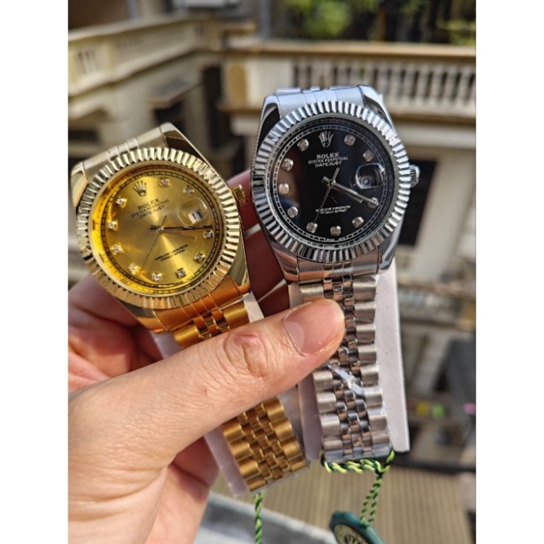 Đồng hồ thời trang nam Rolex dây thép đúc đặc , viền trơn sang trọng đẳng cấp