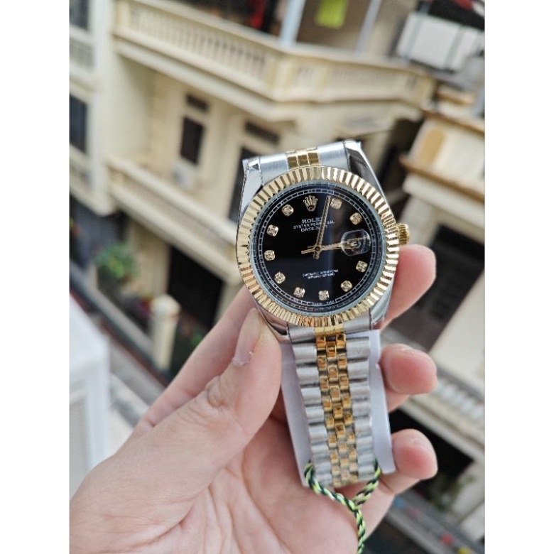 Đồng hồ thời trang nam Rolex dây thép đúc đặc , viền trơn sang trọng đẳng cấp