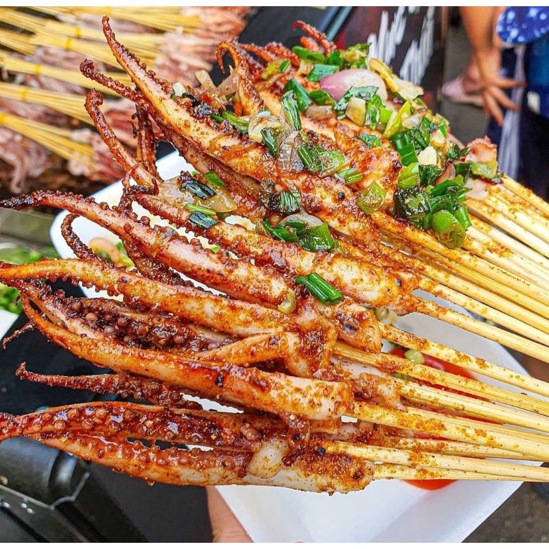 Đầu Râu Mực size lớn tươi rói giòn sựt khay 500gr