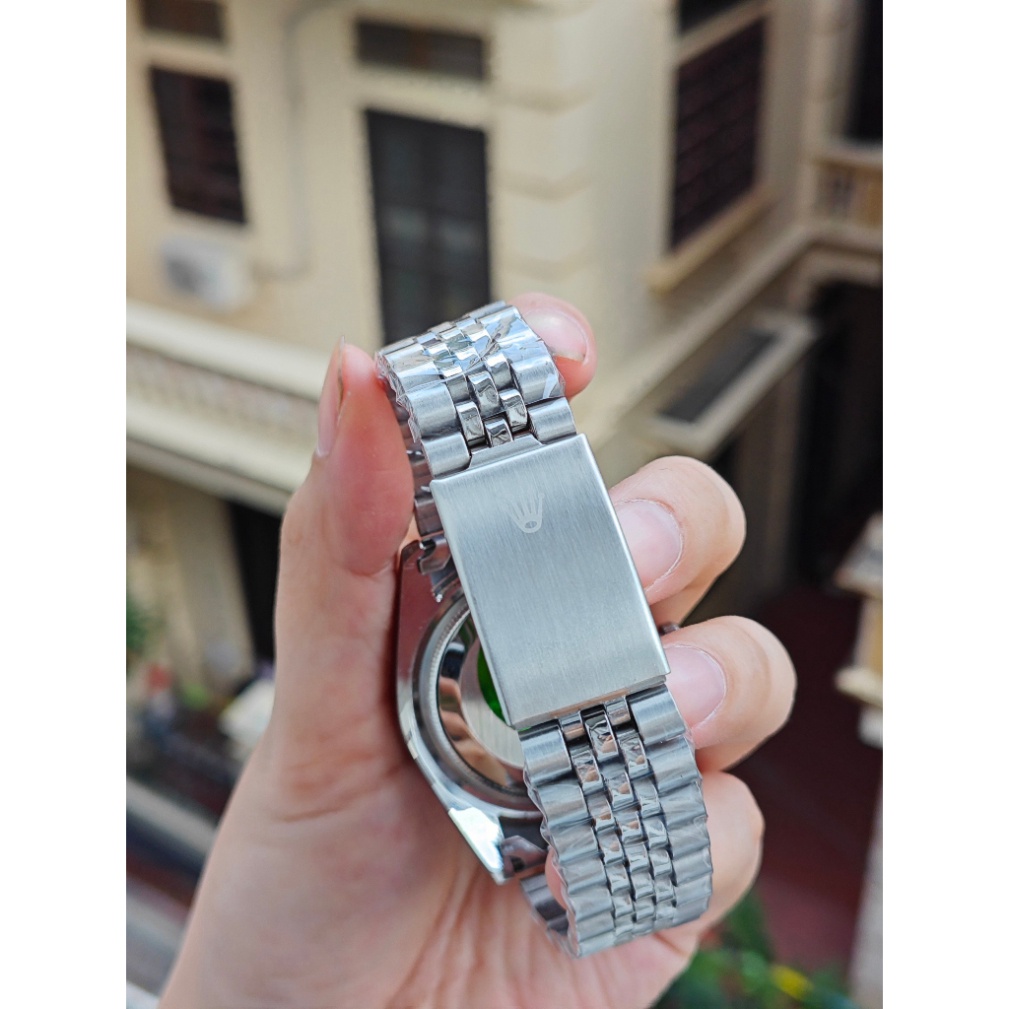 Đồng hồ thời trang nam Rolex dây thép đúc đặc , viền trơn sang trọng đẳng cấp