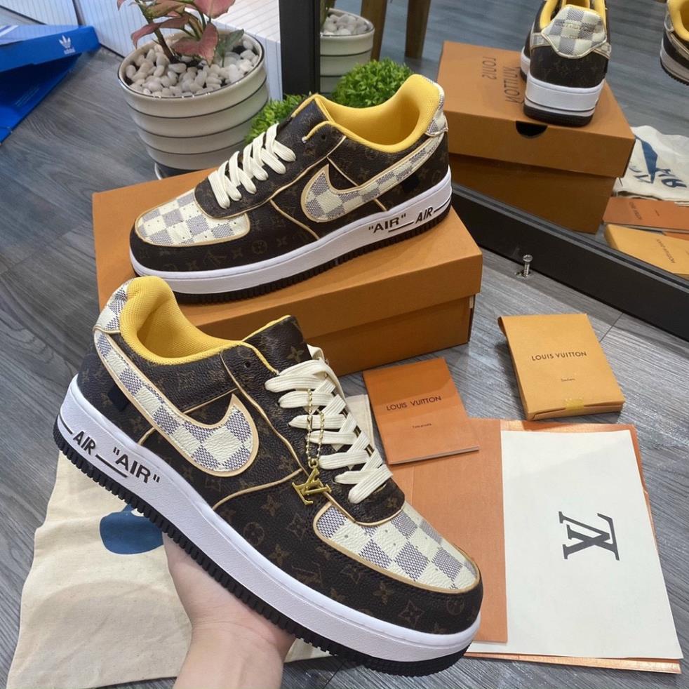 Giày Sneaker air force 1 LV Nâu, Trắng, Xanh Lá, Đỏ, Giày thể thao AF1 LV Low mix lv nam nữ bản mới cực chất trend 2022