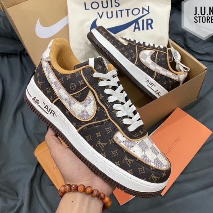 Giày Sneaker air force 1 LV Nâu, Trắng, Xanh Lá, Đỏ, Giày thể thao AF1 LV Low mix lv nam nữ bản mới cực chất trend 2022