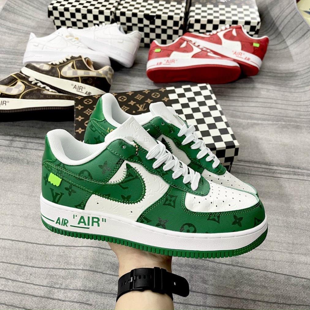 Giày Sneaker air force 1 LV Nâu, Trắng, Xanh Lá, Đỏ, Giày thể thao AF1 LV Low mix lv nam nữ bản mới cực chất trend 2022
