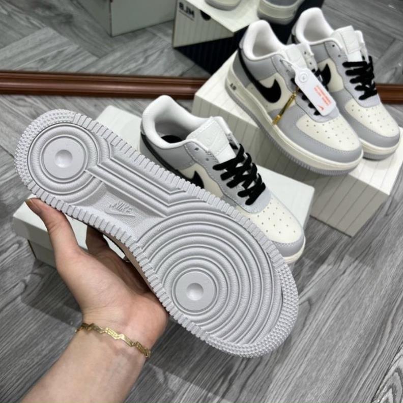 Giày Thể Thao AF1 Xám Móc Đen Nam Nữ, Giày Sneakers Air Force 1 Xám Vệt Đen Bàn Chải Siêu Hot 2023 Cao Cấp