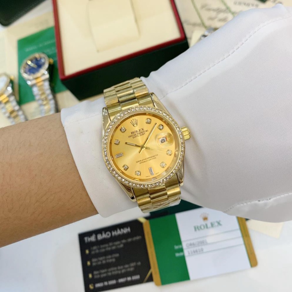 Đồng hồ nam Rolex - viền đá dây kim loại chống nước - DH501 MTP-STORE