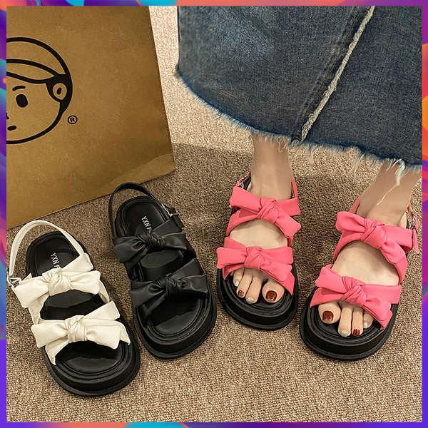 Giày Sandal Đế Dày Đính Nơ Phong Cách Mới 2023
