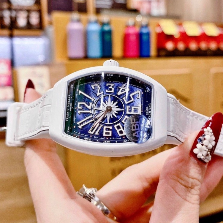 Đồng hồ nữ Franck muller máy pin dây cao su mặt full đá cao cấp có bảo hành DHN002  12Th