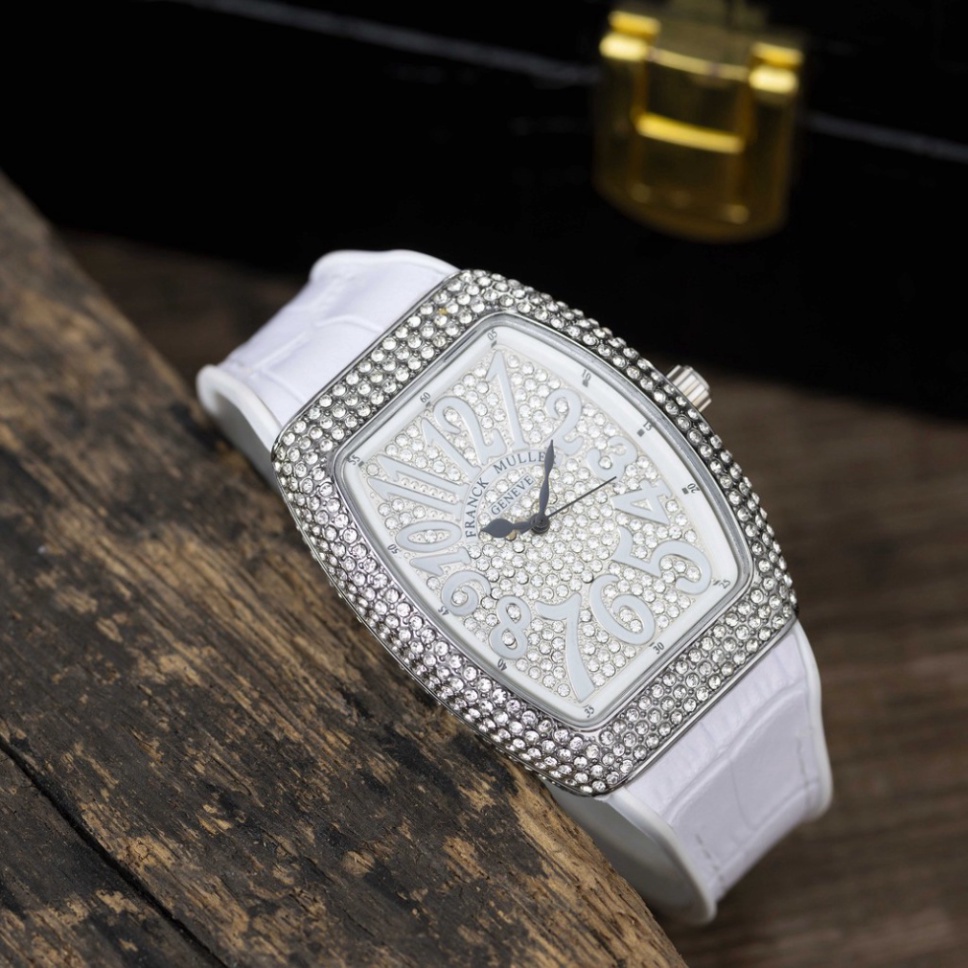 Đồng hồ nữ Franck muller máy pin dây cao su mặt full đá cao cấp có bảo hành DHN002  12Th