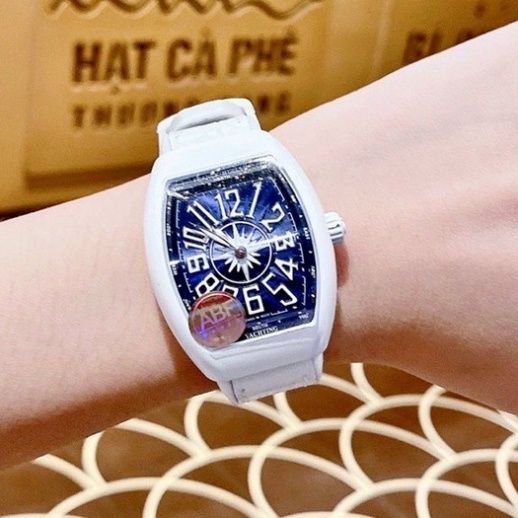 Đồng hồ nữ Franck muller máy pin dây cao su mặt full đá cao cấp có bảo hành DHN002  12Th