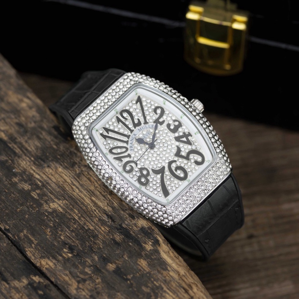 Đồng hồ nữ Franck muller máy pin dây cao su mặt full đá cao cấp có bảo hành DHN002  12Th