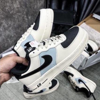 Giày sneaker AF1 Mũi Đen Nam Nữ, giày Air Force 1 Low Cream Black Hót Trend Bản Cao Cấp,Hàng Đẹp Tặng Hộp Và Bill