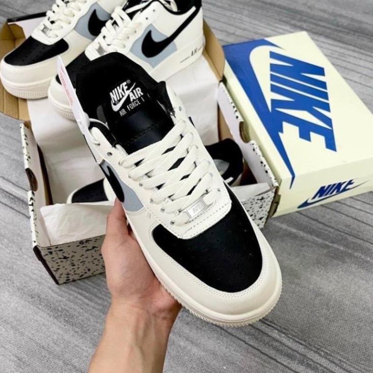 Giày sneaker AF1 Mũi Đen Nam Nữ, giày Air Force 1 Low Cream Black Hót Trend Bản Cao Cấp,Hàng Đẹp Tặng Hộp Và Bill