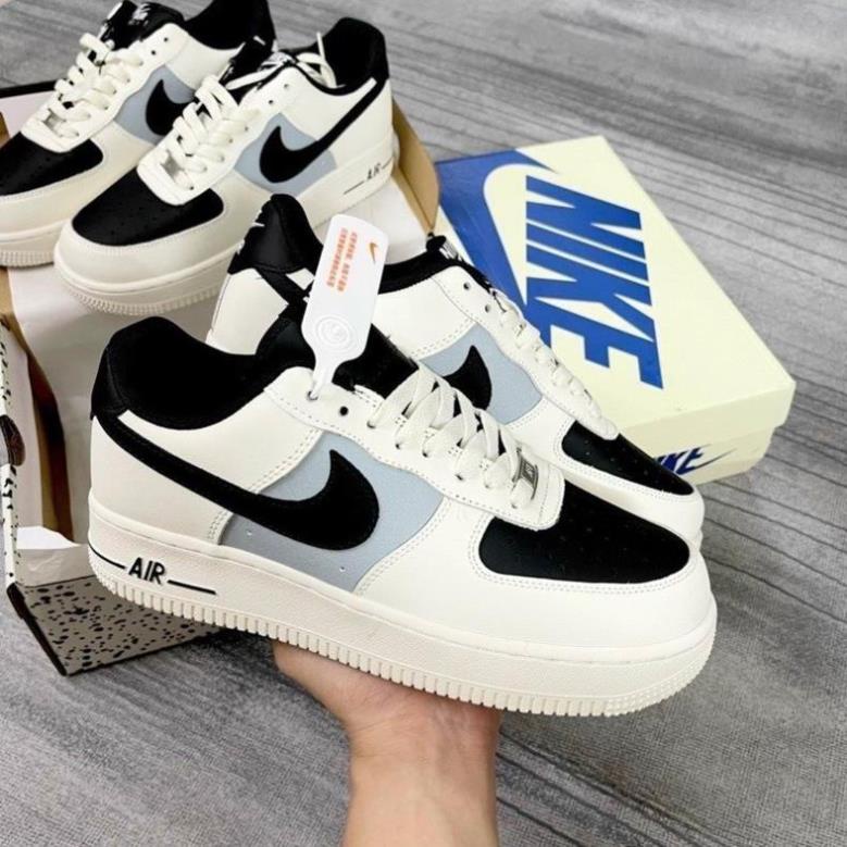 Giày sneaker AF1 Mũi Đen Nam Nữ, giày Air Force 1 Low Cream Black Hót Trend Bản Cao Cấp,Hàng Đẹp Tặng Hộp Và Bill