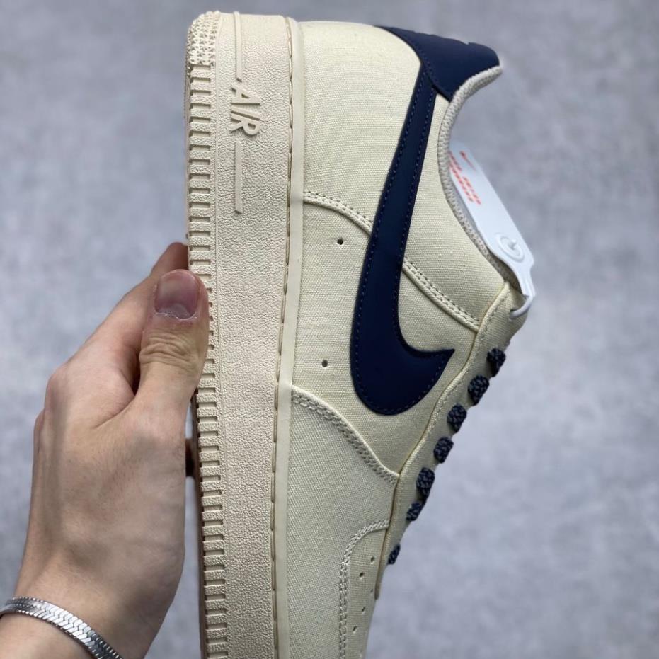 Giày Air AF1 Force 1 Vải Canvas Navy, Giày thể thao AF1 vệt xanh navy thiết kế cưc chất phối đồ nam nữ hot trend