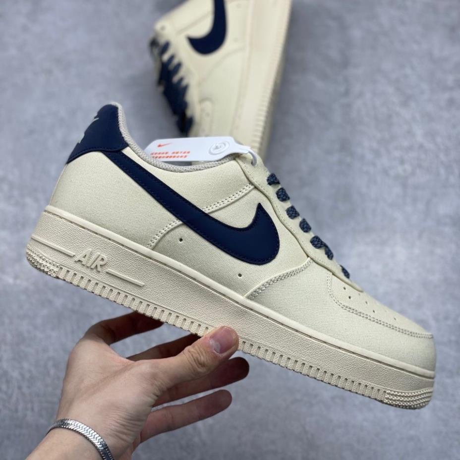 Giày Air AF1 Force 1 Vải Canvas Navy, Giày thể thao AF1 vệt xanh navy thiết kế cưc chất phối đồ nam nữ hot trend