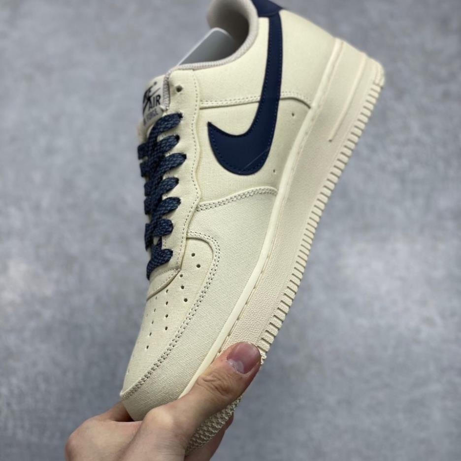 Giày Air AF1 Force 1 Vải Canvas Navy, Giày thể thao AF1 vệt xanh navy thiết kế cưc chất phối đồ nam nữ hot trend